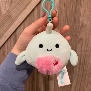 Squishmallows Neima the Narwhal 3.5” Clip Stuffed Plush